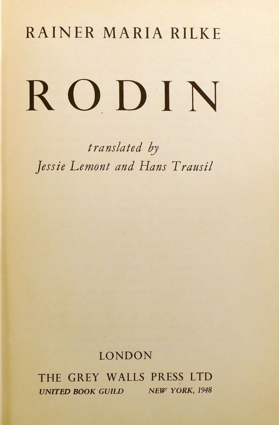 RODIN | Rainer Maria - Rodin Rilke