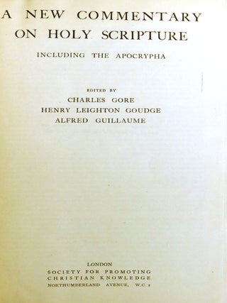 A NEW COMMENTARY ON HOLY SCRIPTURE