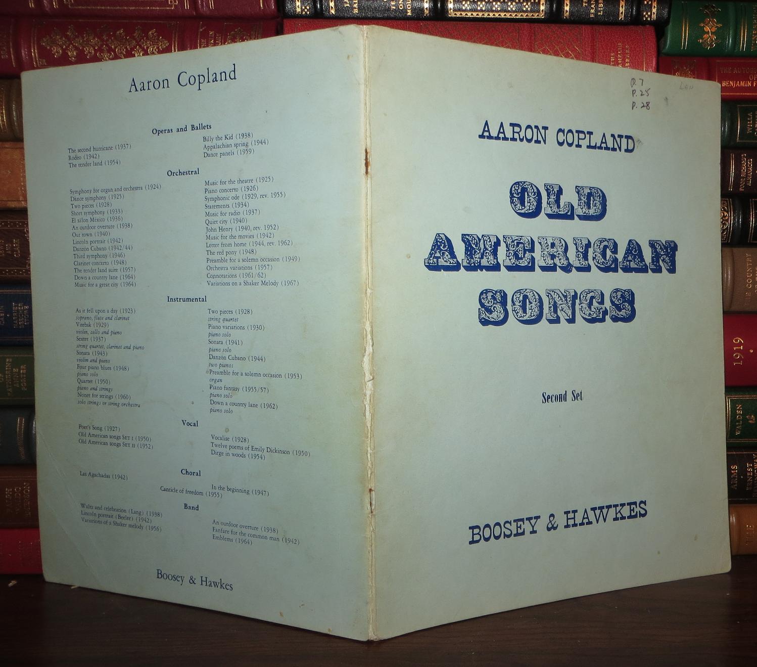 OLD AMERICAN SONGS Second Set Aaron Copland First Edition; First