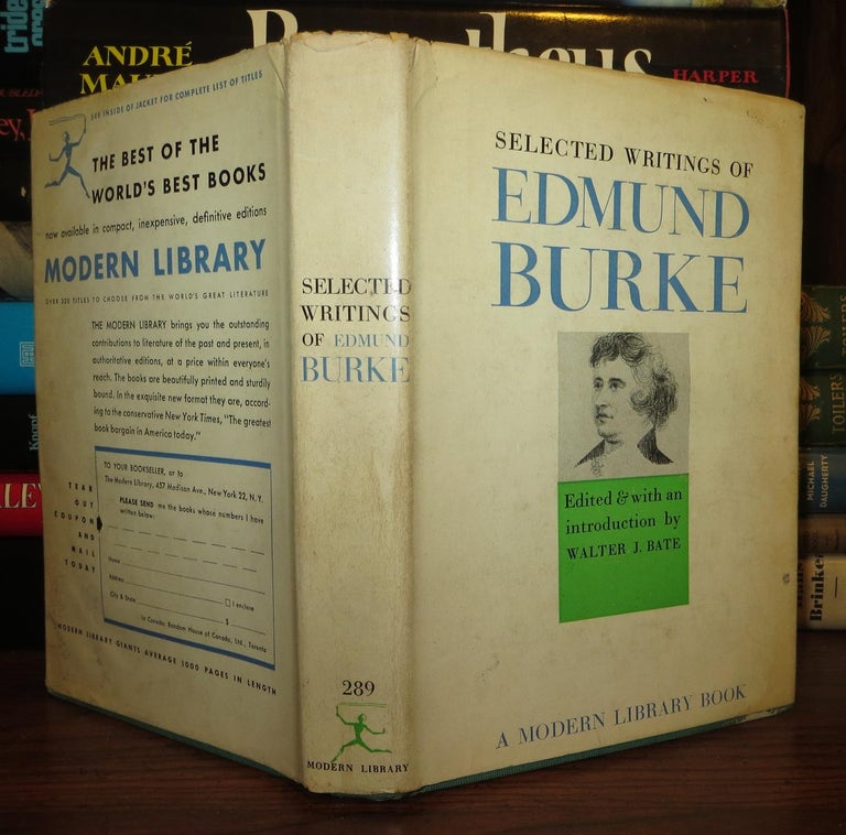 Item #62523 SELECTED WRITINGS OF EDMUND BURKE. Edmund Burke.