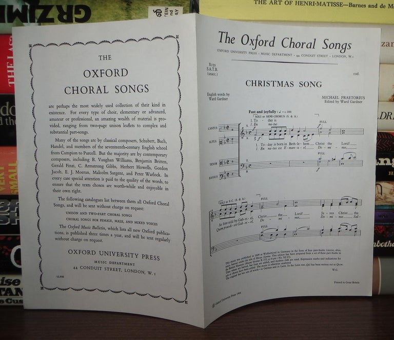 Item #66201 CHRISTMAS SONG The Oxford Choral Songs. Ward Gardner.