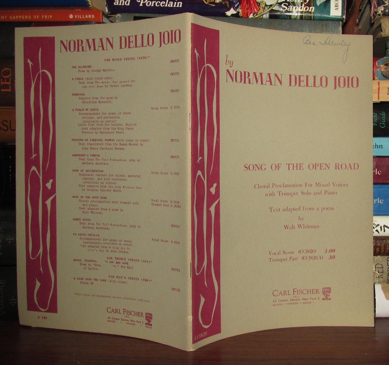 Item #66988 SONG OF THE OPEN ROAD. Norman Dello Joio, Adapted From A. Text Walt Whitman.