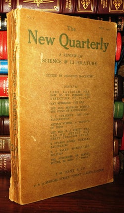 THE NEW QUARTERLY A Review of Science and Literature, No. I, Nov. 1907
