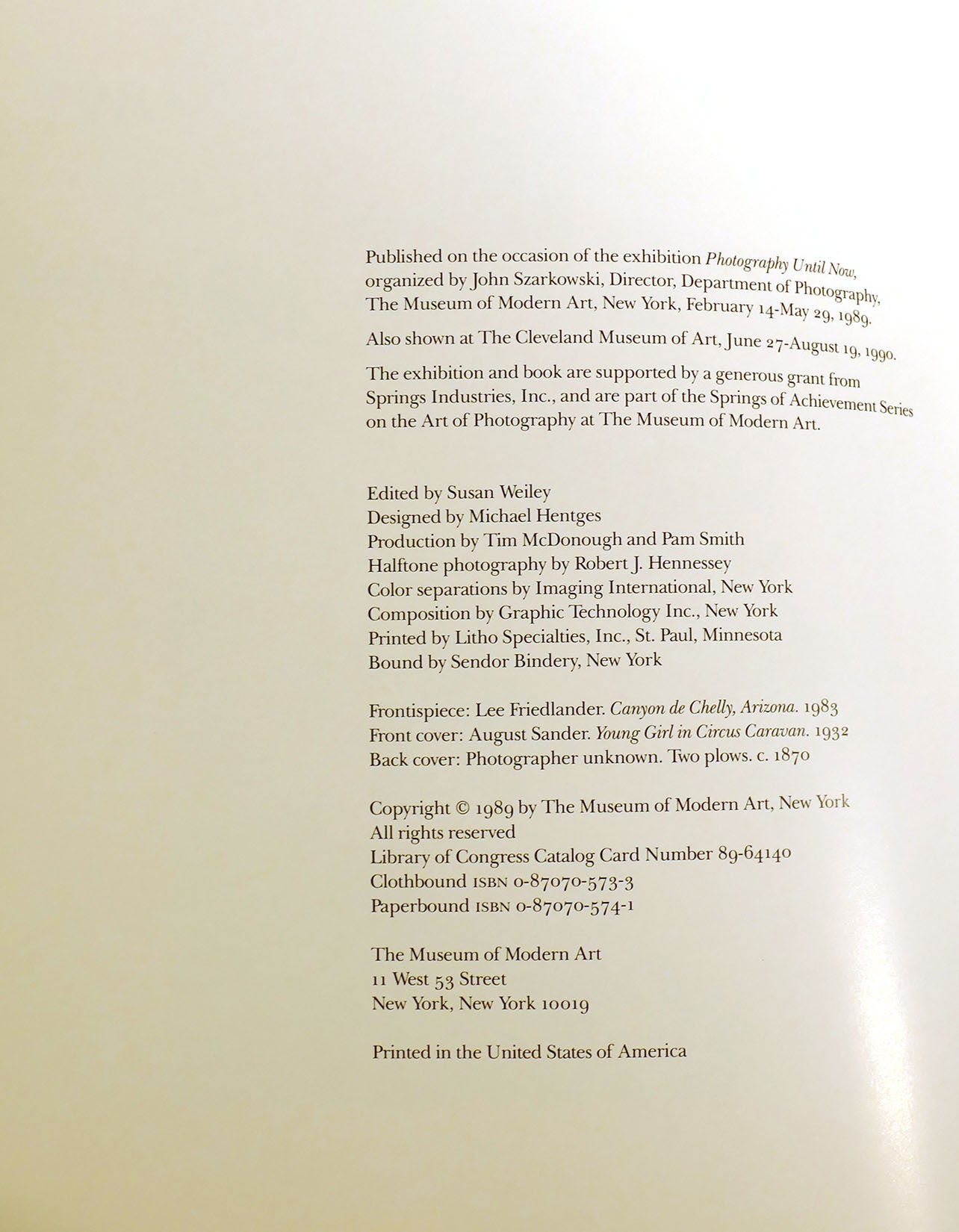 PHOTOGRAPHY UNTIL NOW | John Szarkowski, Richard E. Oldenburg