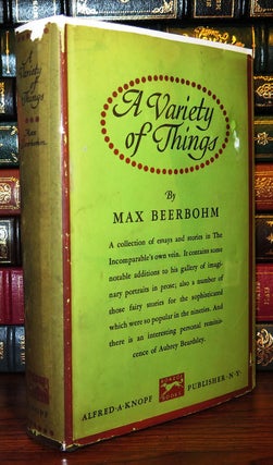 Item #77791 A VARIETY OF THINGS. Max Beerbohm