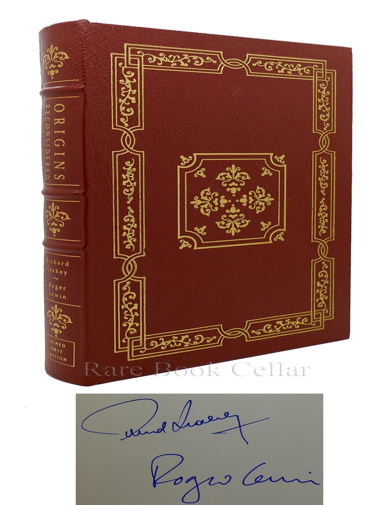 Item #86557 ORIGINS RECONSIDERED; Signed Easton Press. Richard Leakey, Roger Lewin.